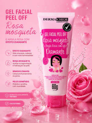 Gel facial pelo off rosa mosqueta e argila rosa